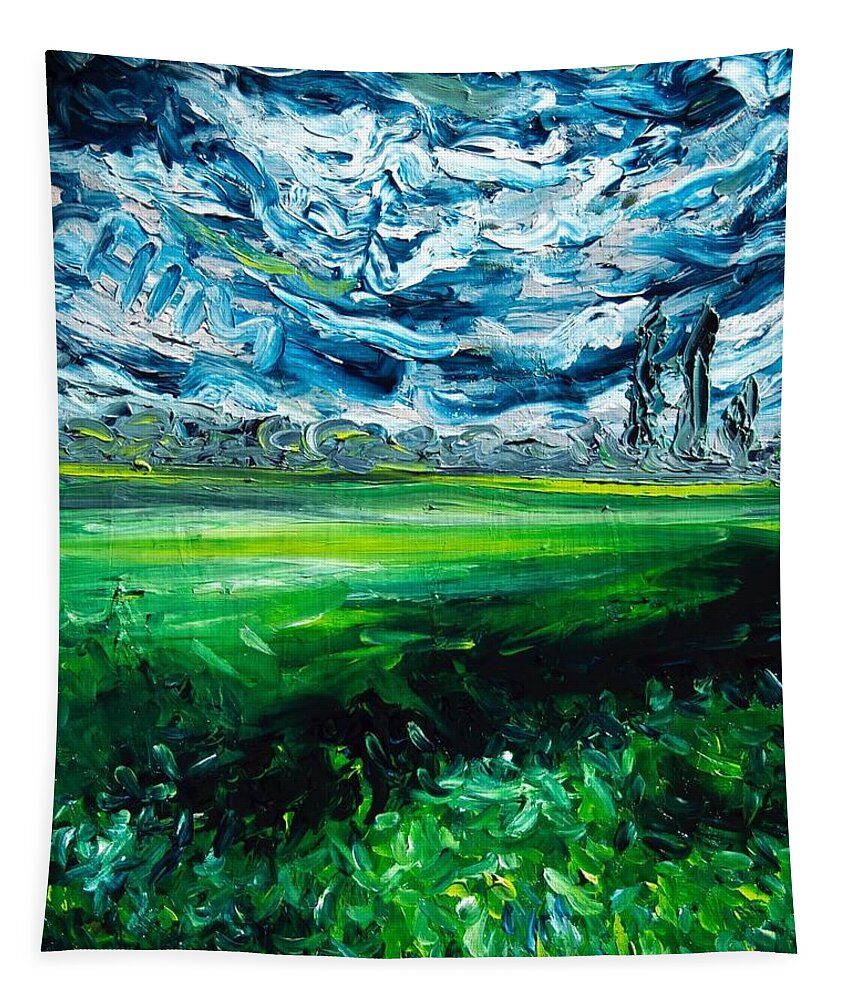  Tapestry featuring the painting The shine of the storm by Chiara Magni