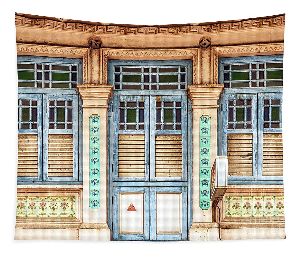 Singapore Tapestry featuring the photograph The Singapore Shophouse 33 by John Seaton Callahan
