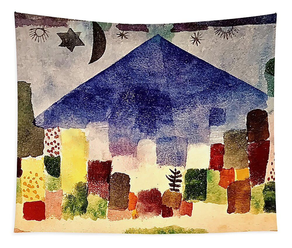 Paul Klee Tapestry featuring the painting The sneeze by Paul Klee by Mango Art