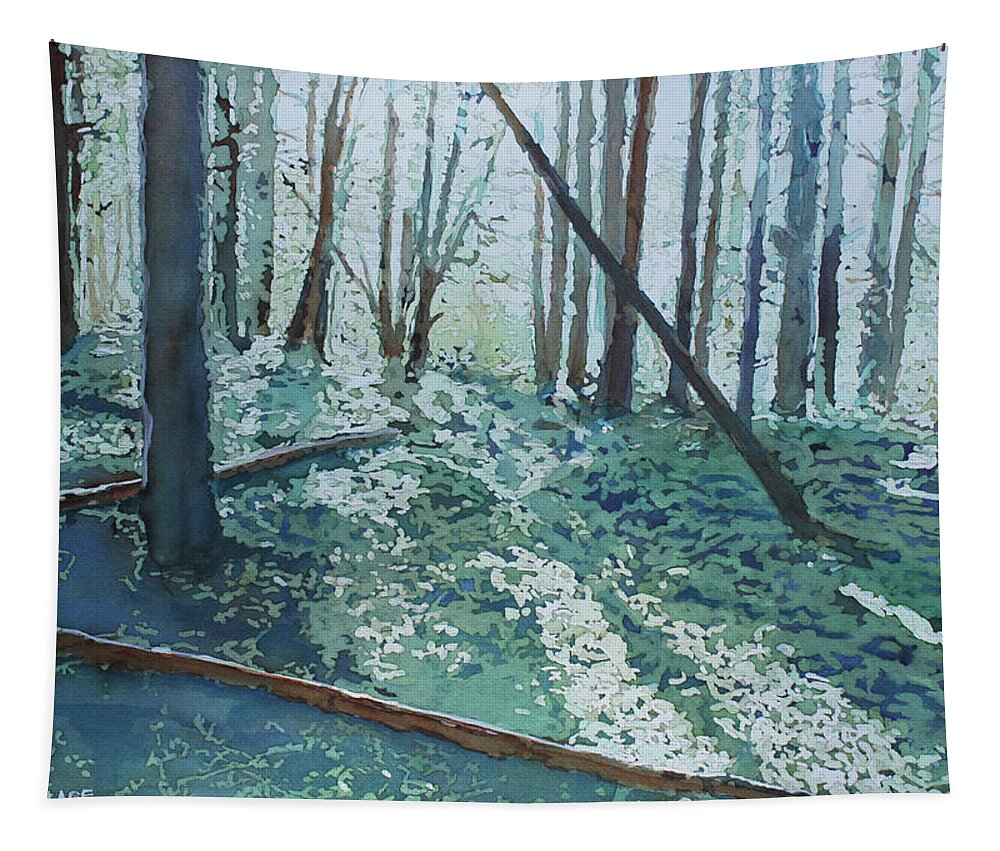 Woods Tapestry featuring the painting The Standing and the Fallen by Jenny Armitage