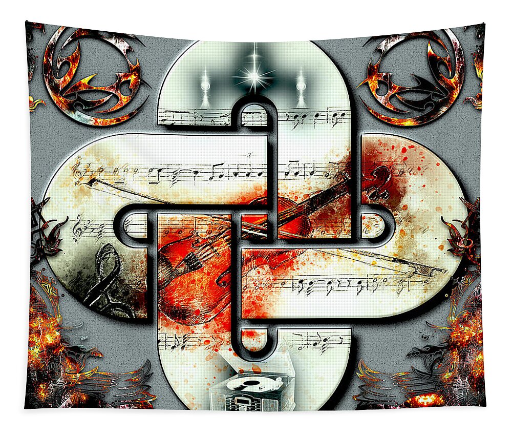 Stradivarius Tapestry featuring the digital art The Stradivarius by Michael Damiani
