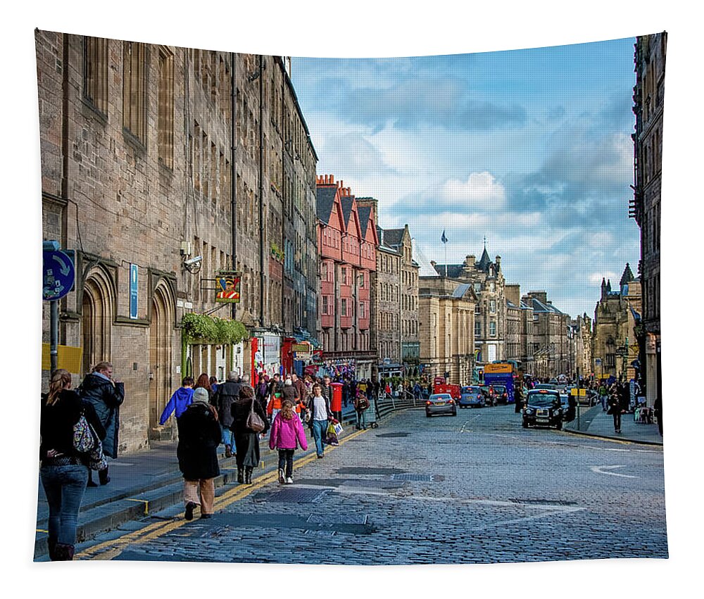 Edinburgh Tapestry featuring the digital art The Streets of Edinburgh by SnapHappy Photos