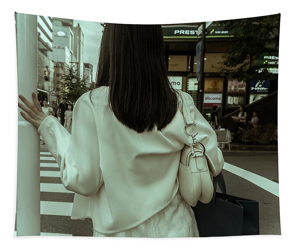 Published Tapestry featuring the photograph The Streets of Tokyo VIII.1 by Enrique Pelaez
