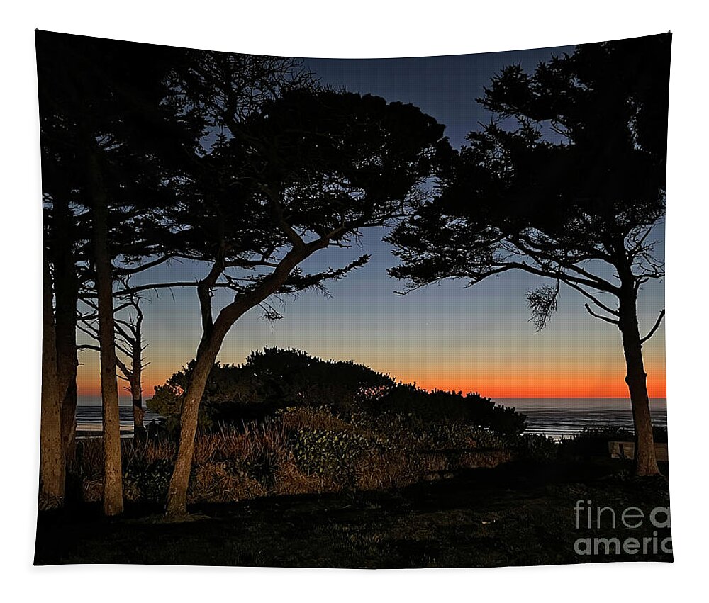 Sunset Tapestry featuring the photograph The Suns Final Rays Ride The Waves Into Tomorrow by Tanya Filichkin