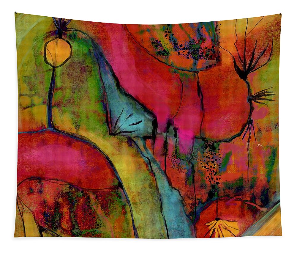 Abstract Tapestry featuring the digital art The Taste of Crayons by Suki Michelle