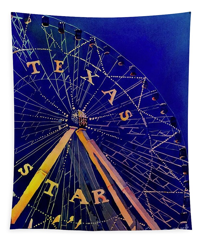 Ferris Wheel Tapestry featuring the painting The Texas Star JPhoto by Liana Yarckin