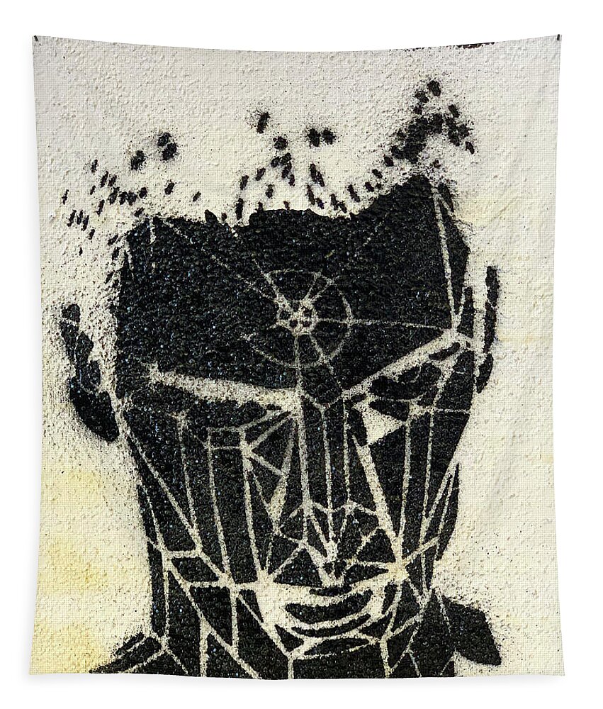Man Tapestry featuring the photograph The Thinker by Leslie Porter