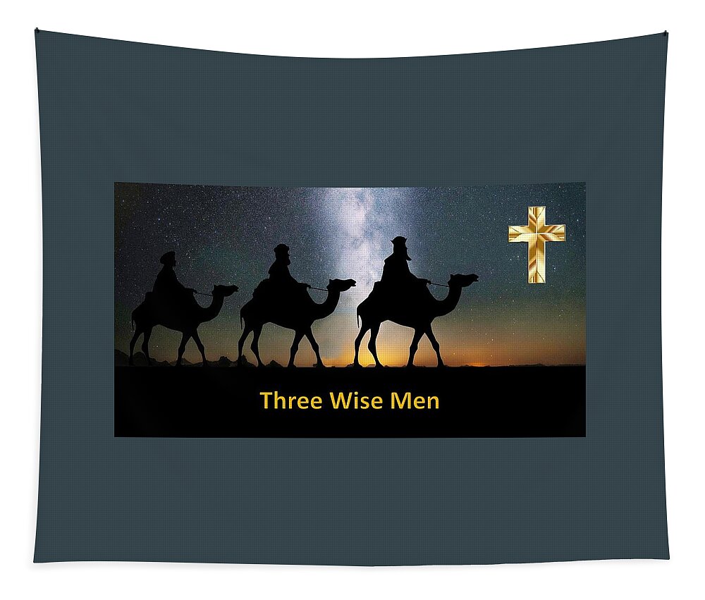 Jesus Tapestry featuring the mixed media The Three Wise Men by Nancy Ayanna Wyatt