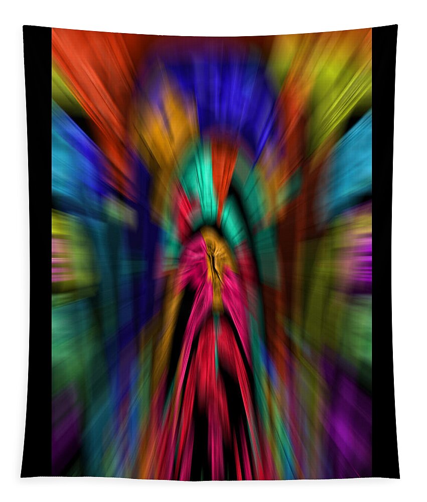 Abstract Tapestry featuring the digital art The Time Tunnel in Living Color - Abstract by Ronald Mills