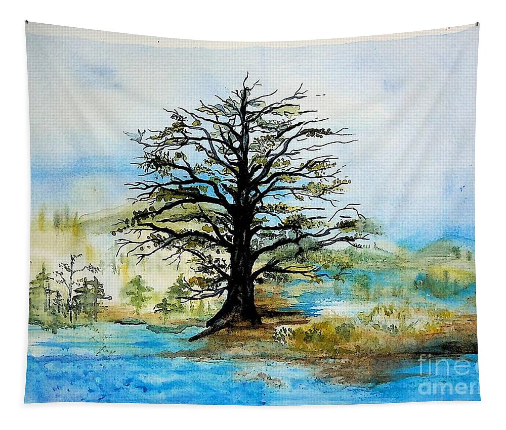 Tree Tapestry featuring the painting The Tree of Life by Valerie Shaffer