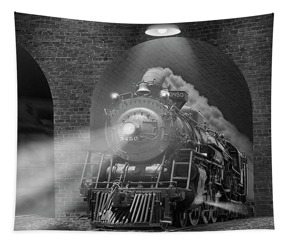 Steam Engine Tapestry featuring the photograph The Tunnels Panoramic by Mike McGlothlen
