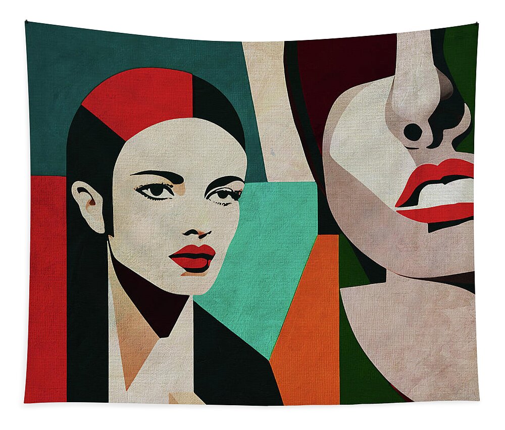 Women Tapestry featuring the digital art The twin sisters by Jan Keteleer