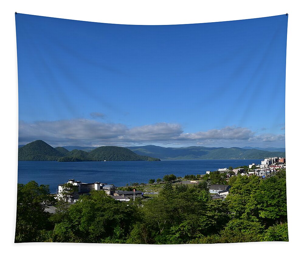 Landscape Tapestry featuring the photograph The view of lake Toya by Yujun