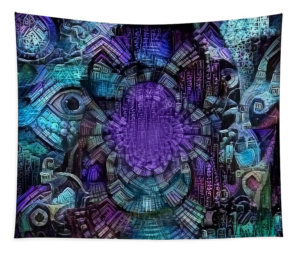  Tapestry featuring the digital art The walls have eyes by Bruce Rolff