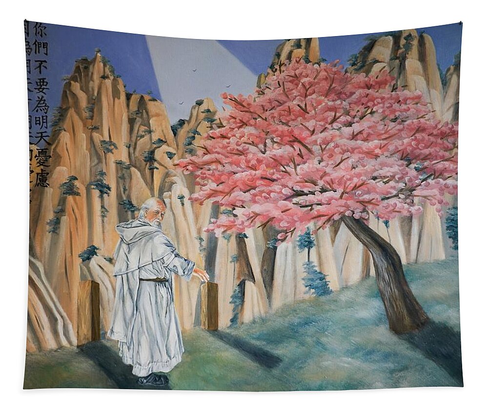 Chinese Tapestry featuring the painting The Way by Michael Ornido