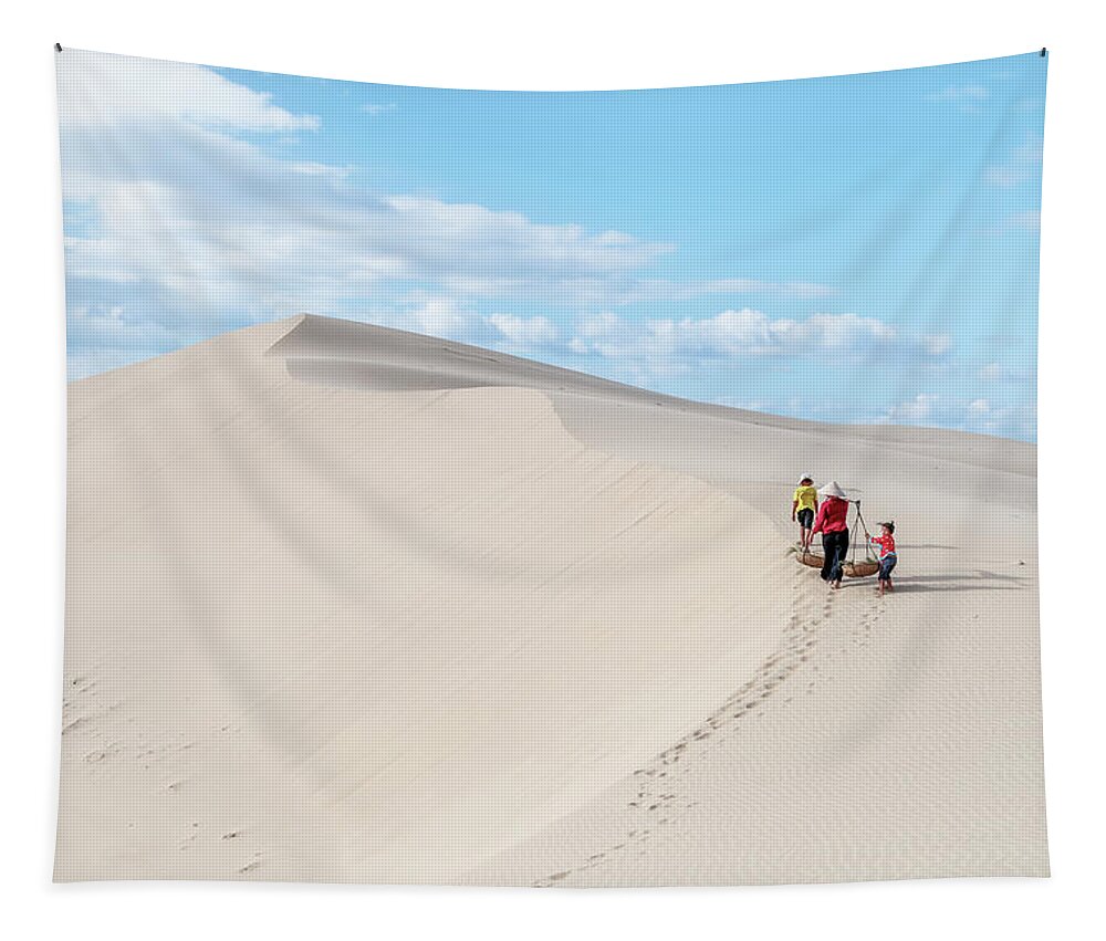Awesome Tapestry featuring the photograph The white sand area by Khanh Bui Phu