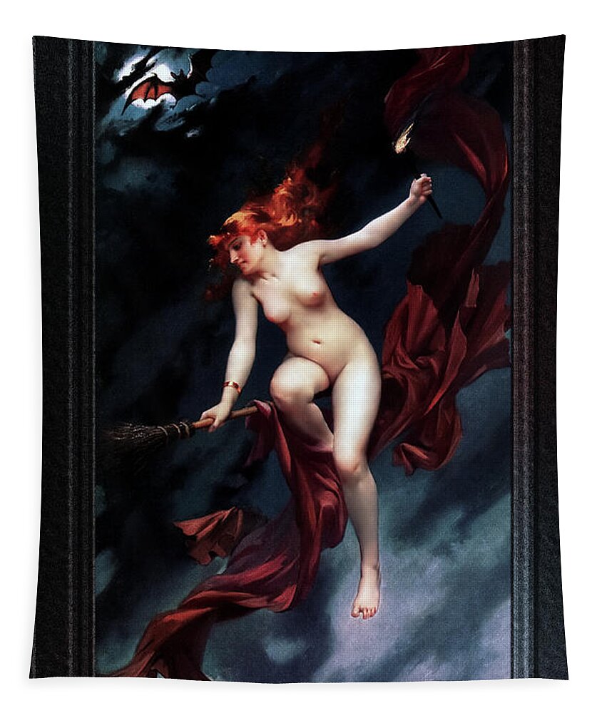 The Witches Sabbath Tapestry featuring the painting The Witches Sabbath by Luis Ricardo Falero Old Masters Fine Art Reproduction by Rolando Burbon