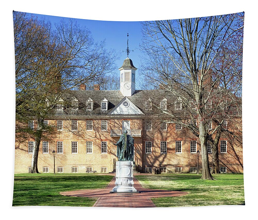 Wren Building Tapestry featuring the photograph The Wren Building - Williamsburg, Virginia by Susan Rissi Tregoning