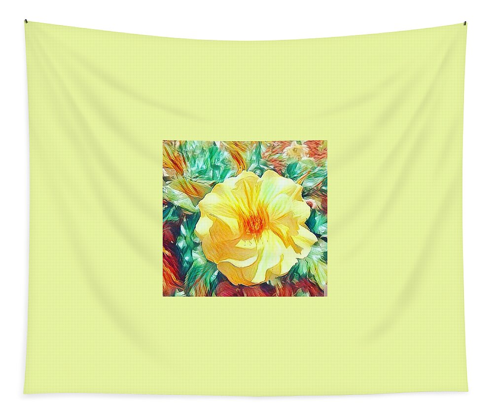 Rose Tapestry featuring the photograph The yellow rose by Steven Wills