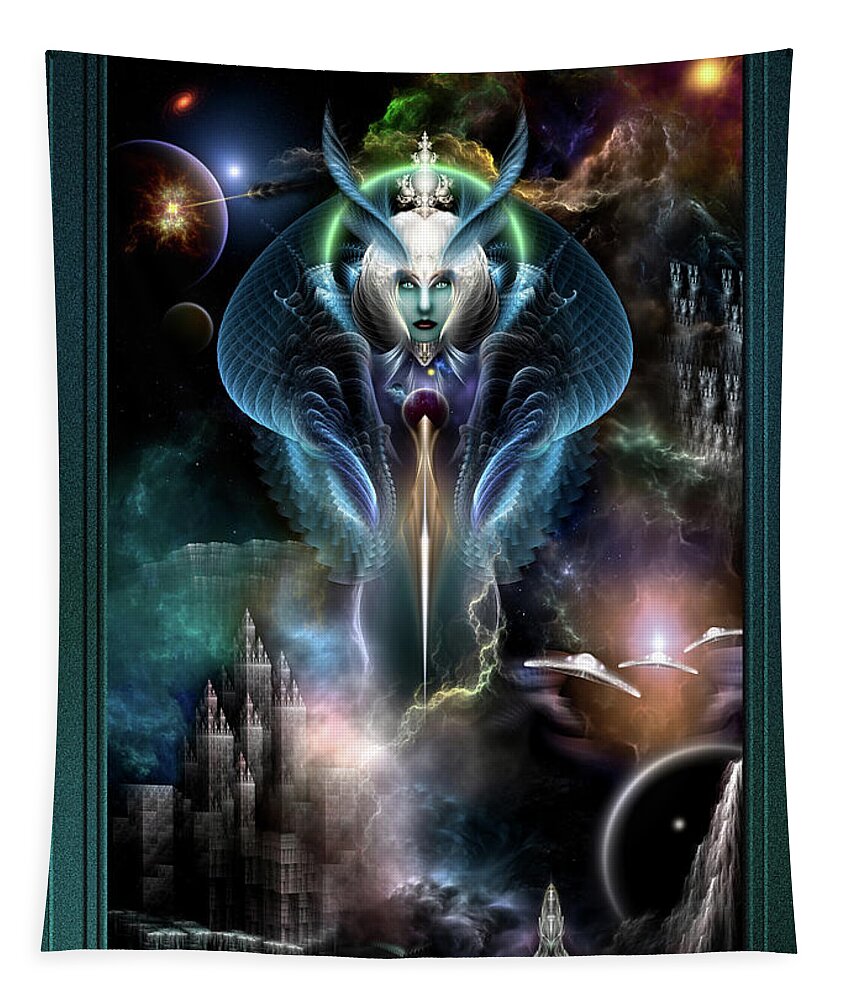 Thera Queen Of The Galaxy Tapestry featuring the digital art Thera Queen Of The Galaxy by Rolando Burbon