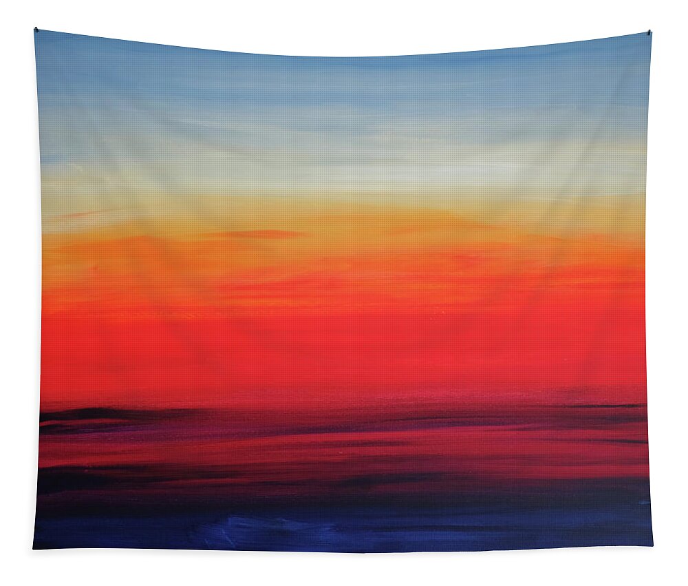 Sunset Tapestry featuring the painting Therapy by Laura Hol Art