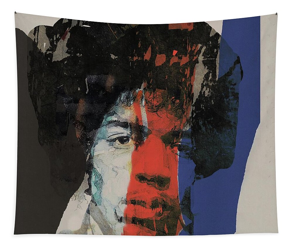 Jimi Hendrix Tapestry featuring the mixed media There's too much confusion I can't get no relief by Paul Lovering
