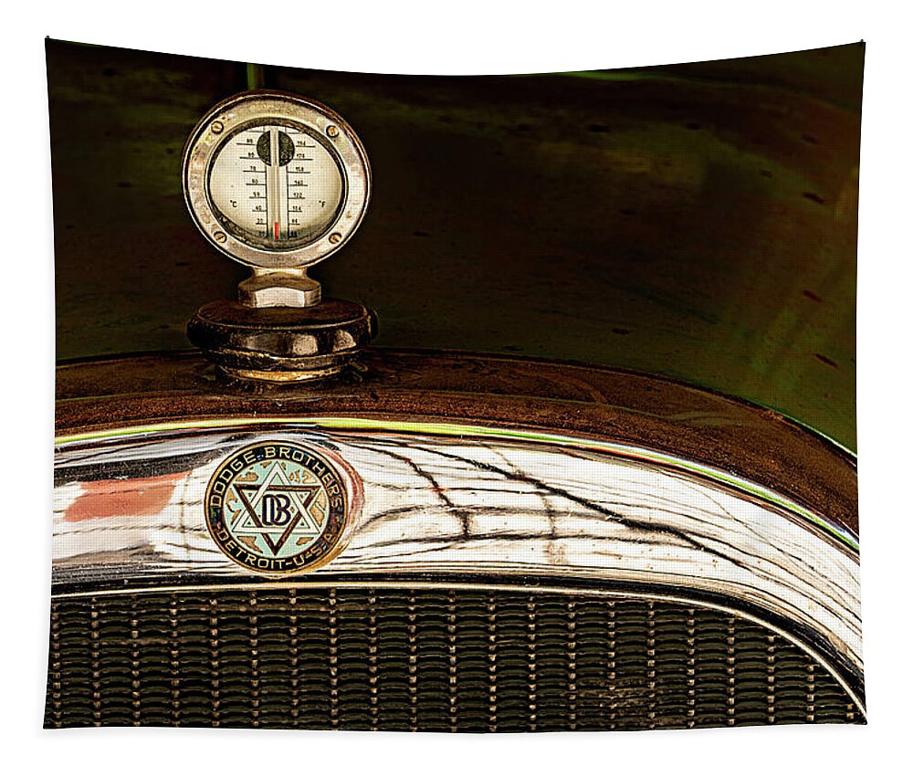  Tapestry featuring the photograph Thermometer Hood Ornament by Al Judge