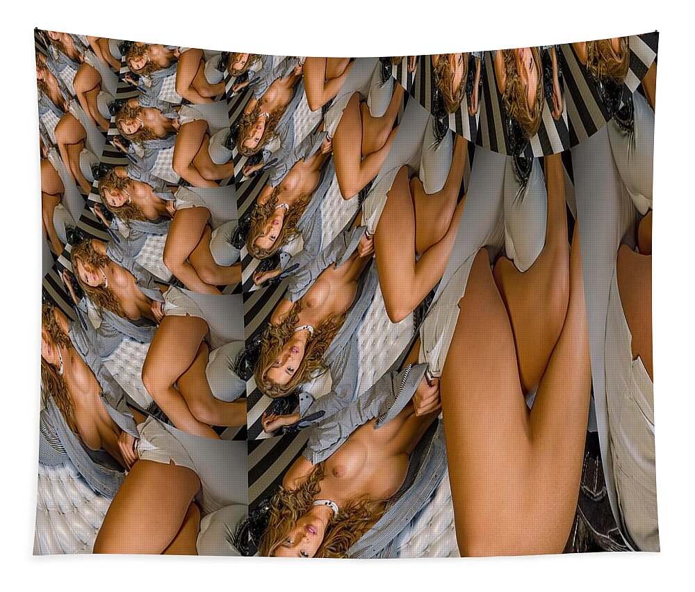 Naked Tapestry featuring the digital art Thesooner Thebetter Symphony by Stephane Poirier