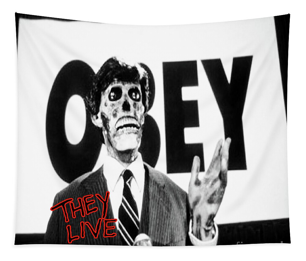 Face Mask Tapestry featuring the photograph They Live Covid Face Mask - President by Aloha Art