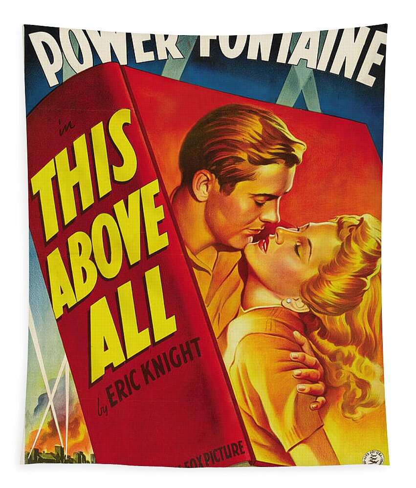 ''this Tapestry featuring the mixed media ''This Above All'' with Tyrone Power, 1942 by Movie World Posters