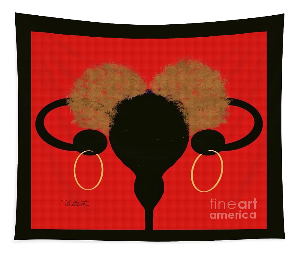 Uterus Tapestry featuring the digital art This is MY uterus by D Powell-Smith
