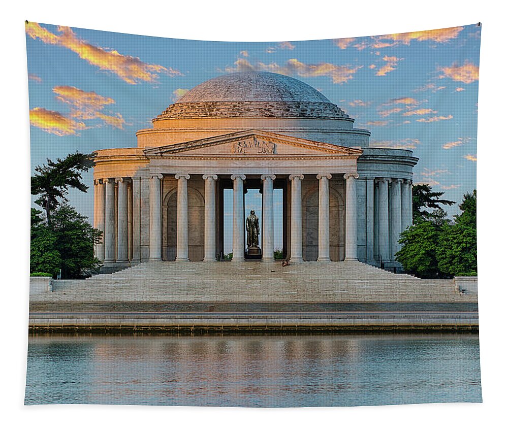 Thomas Jefferson Tapestry featuring the photograph Thomas Jefferson Memorial at Sunrise by Sebastian Musial