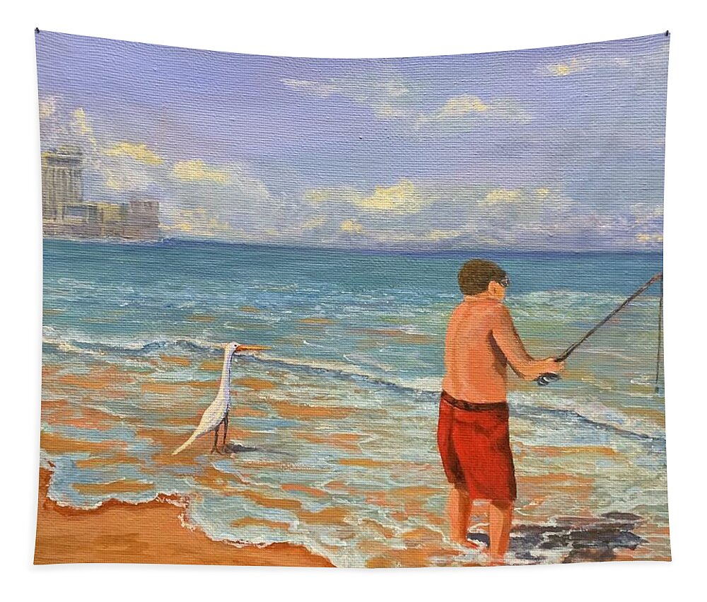 Thoughtful Tapestry featuring the painting Thoughtful Isolation by Jane Ricker