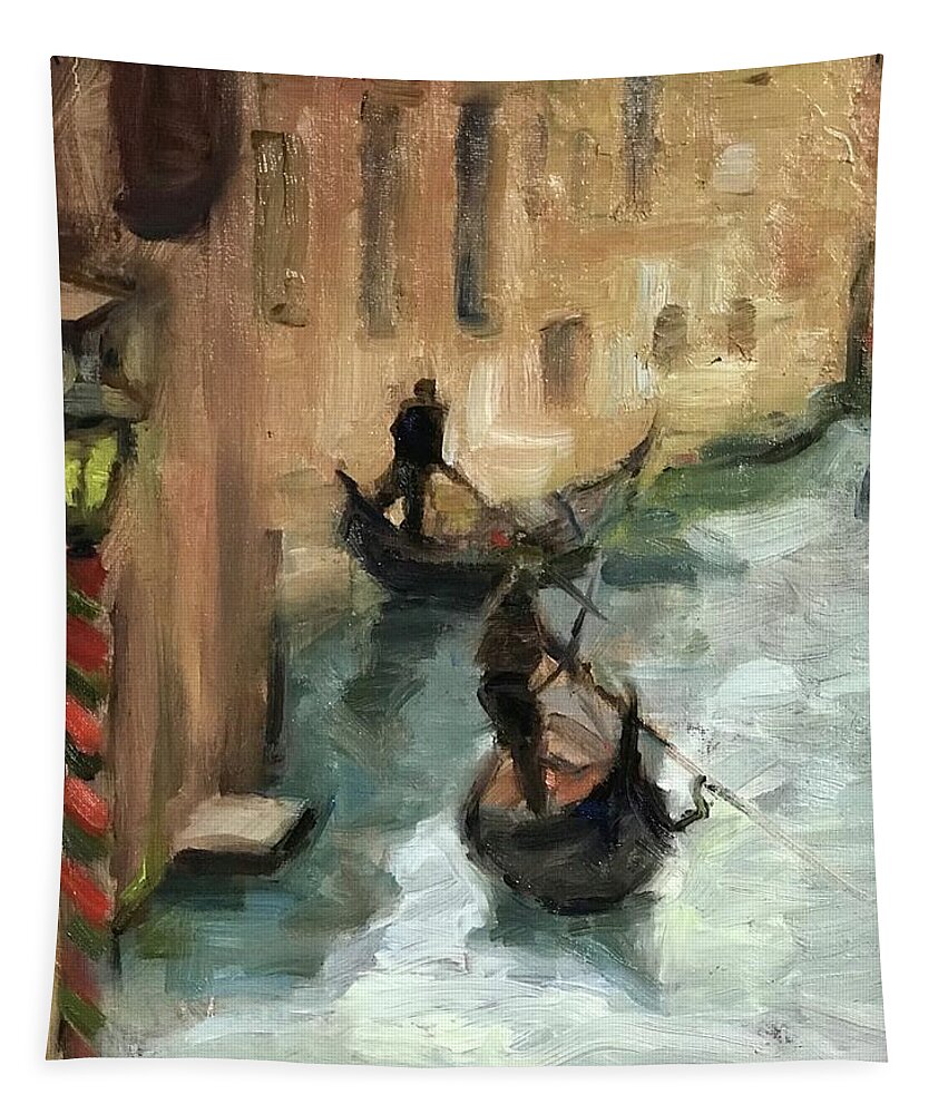Venice Tapestry featuring the painting Peaceful times 2 by Ashlee Trcka