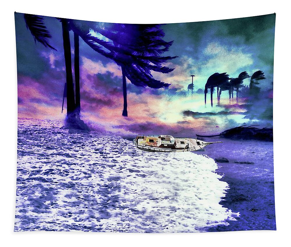 Beach Tapestry featuring the digital art Through the Storm by Norman Brule