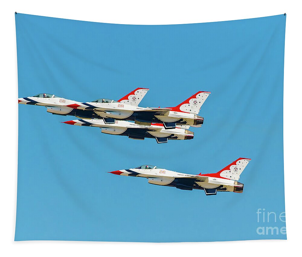 Usaf Tapestry featuring the photograph Thunderbirds Gear Up Now by Jeff at JSJ Photography