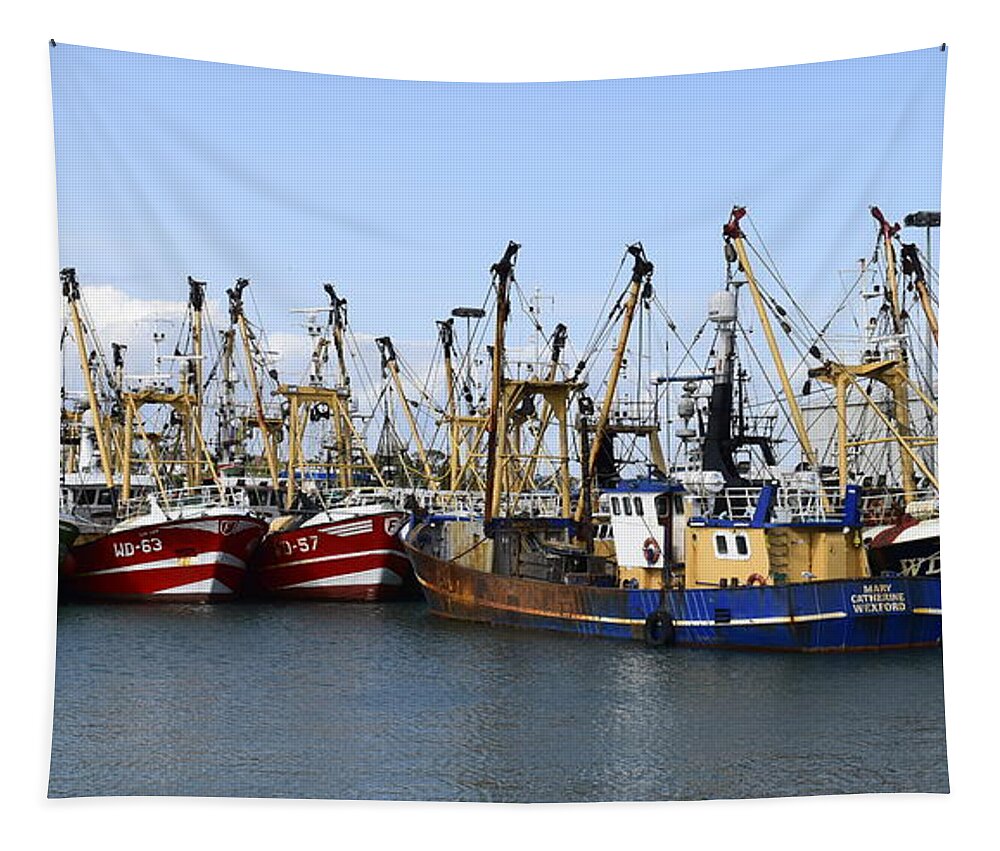 Kilmore Quay Tapestry featuring the photograph Tied up at Kilmore Quay by Joe Cashin