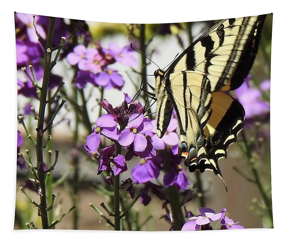 Tiger Swallowtail Butterfly Tapestry featuring the photograph Tiger Swallowtail by Sandra Peery