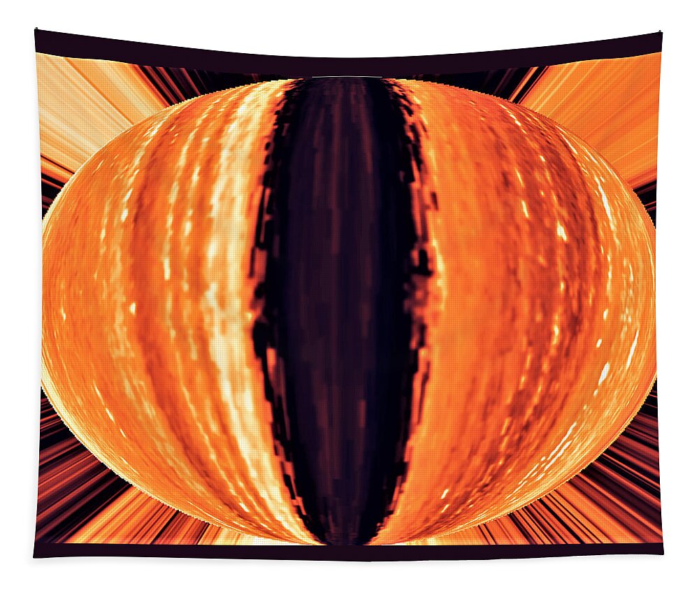 Tiger Eye Tapestry featuring the digital art Tiger's Eye by Ronald Mills