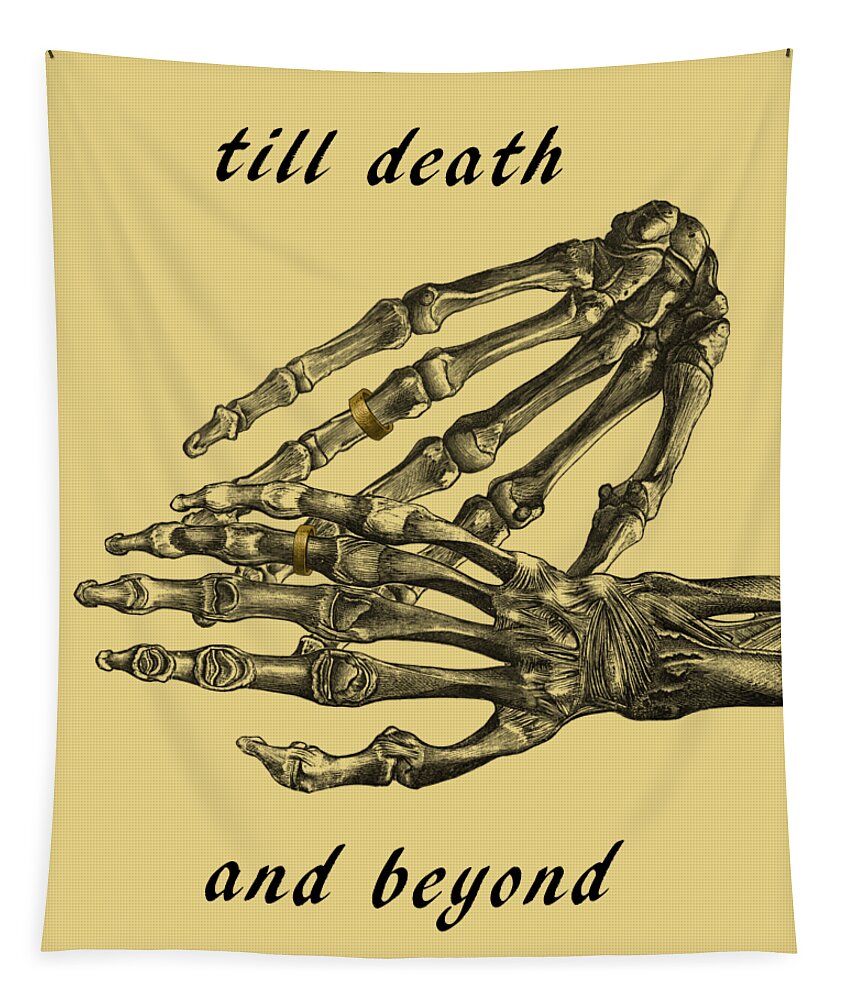Till Death Tapestry featuring the digital art Till Death And Beyond Wedding Vows by Madame Memento