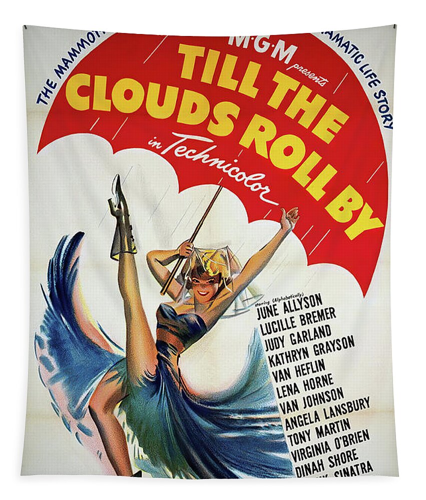 Musical Tapestry featuring the mixed media ''Till the Clouds Roll By'' - 1946 by Movie World Posters