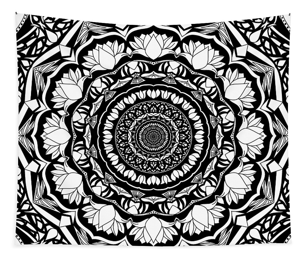 Time Tapestry featuring the digital art Time Before the Present Mandala by Angie Tirado
