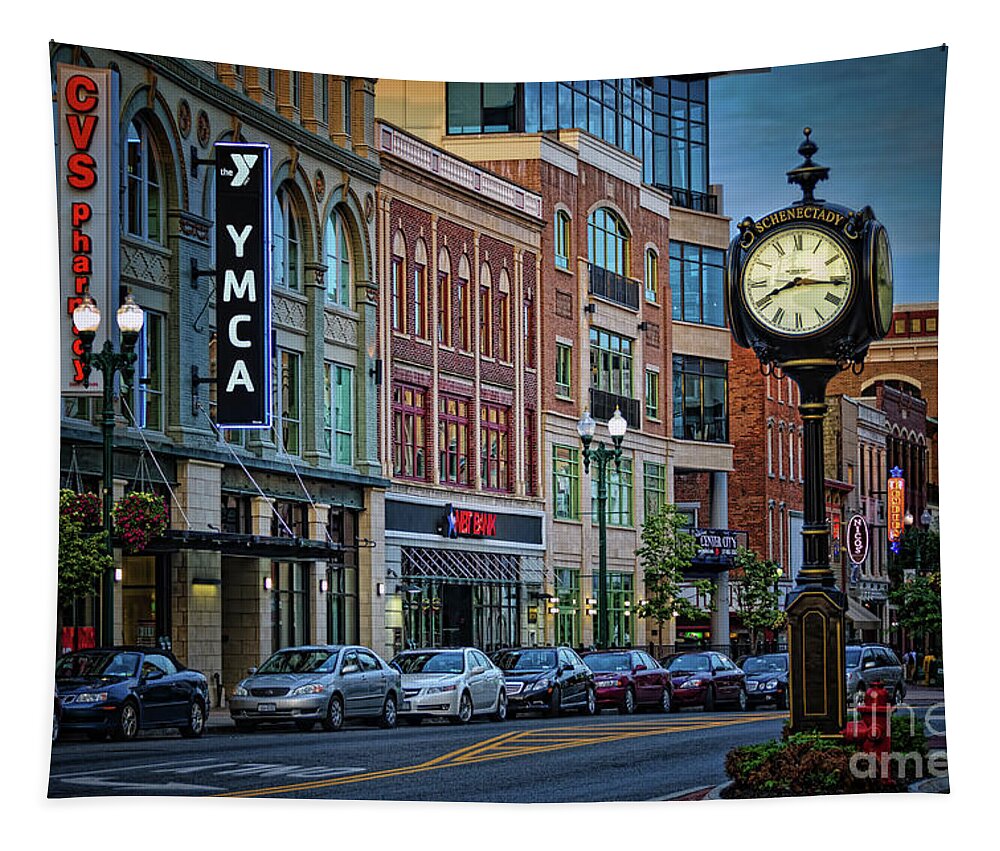 Downtown Tapestry featuring the photograph Time For Schenectady by Neil Shapiro