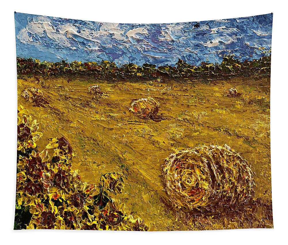 Landscape Tapestry featuring the painting To Everything There is a Season by Linda Donlin
