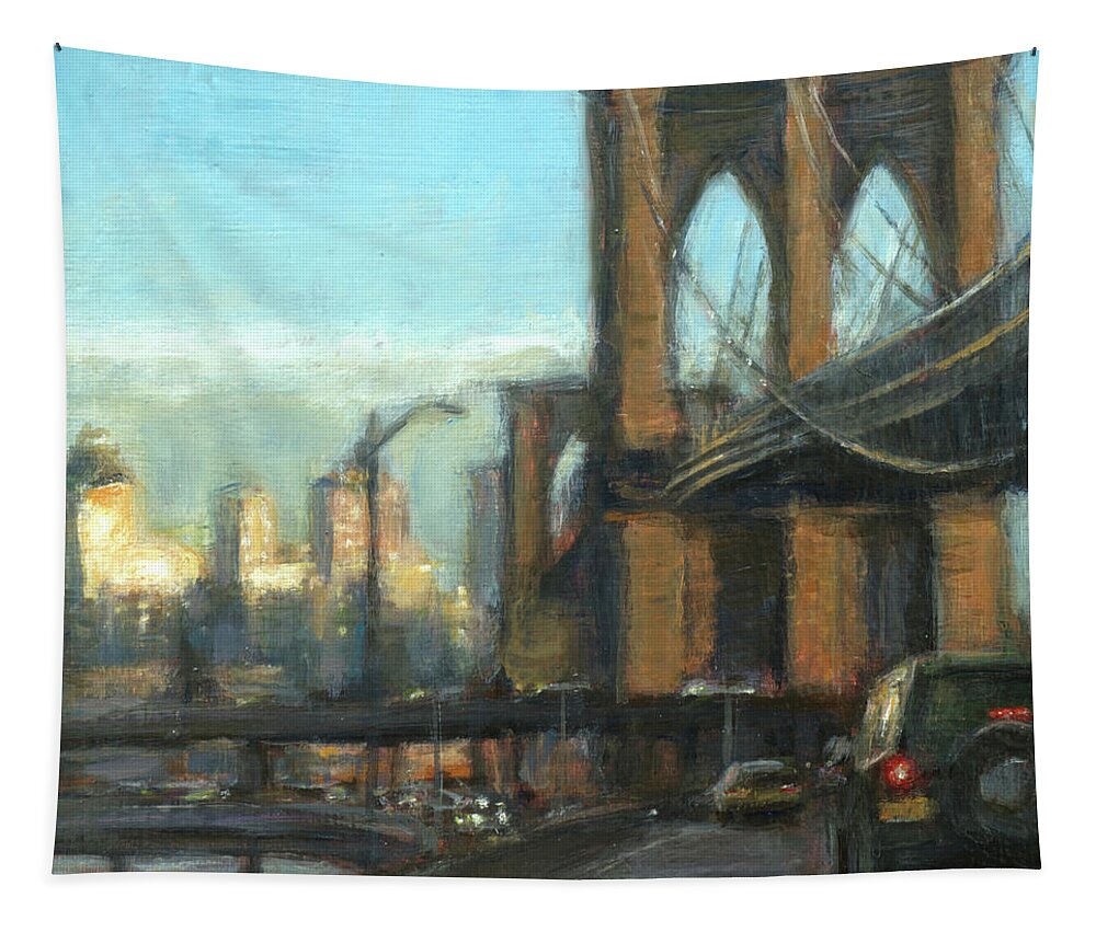 New York City Tapestry featuring the painting To the FDR North by Sarah Yuster