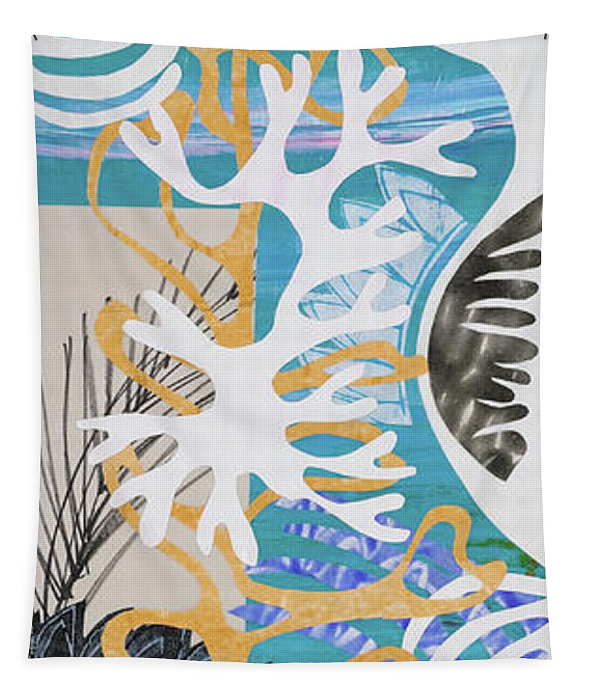 Sea Tapestry featuring the mixed media To the Sea by Julia Malakoff