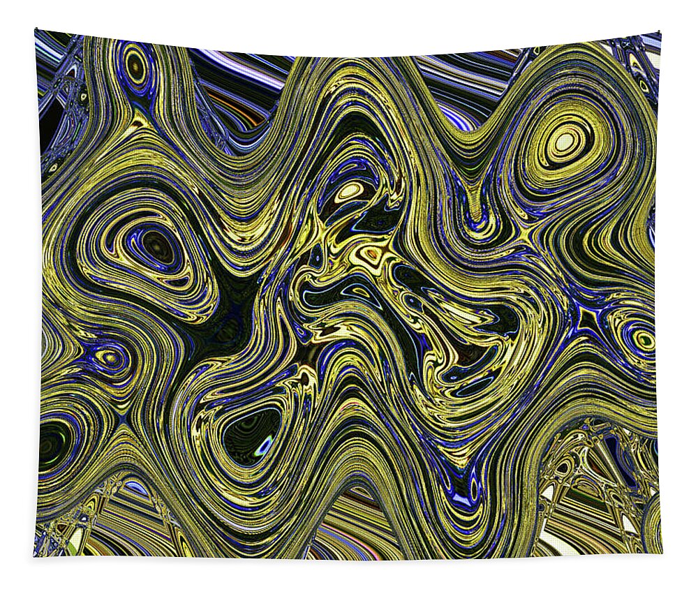 Tom Stanley Janca Queen Palm Frond Abstract #0025p2a Tapestry featuring the digital art Tom Stanley Janca Queen Palm Frond Abstract #0025p2a by Tom Janca