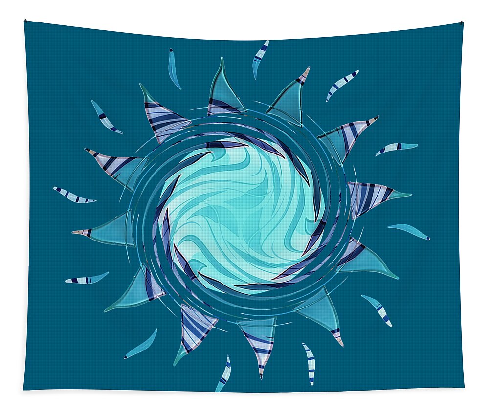 Sun Tapestry featuring the digital art Topaz Aqua by David Manlove