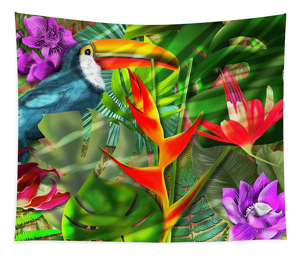 Toucan Tapestry featuring the painting Toucan Play This Game by Mark Taylor
