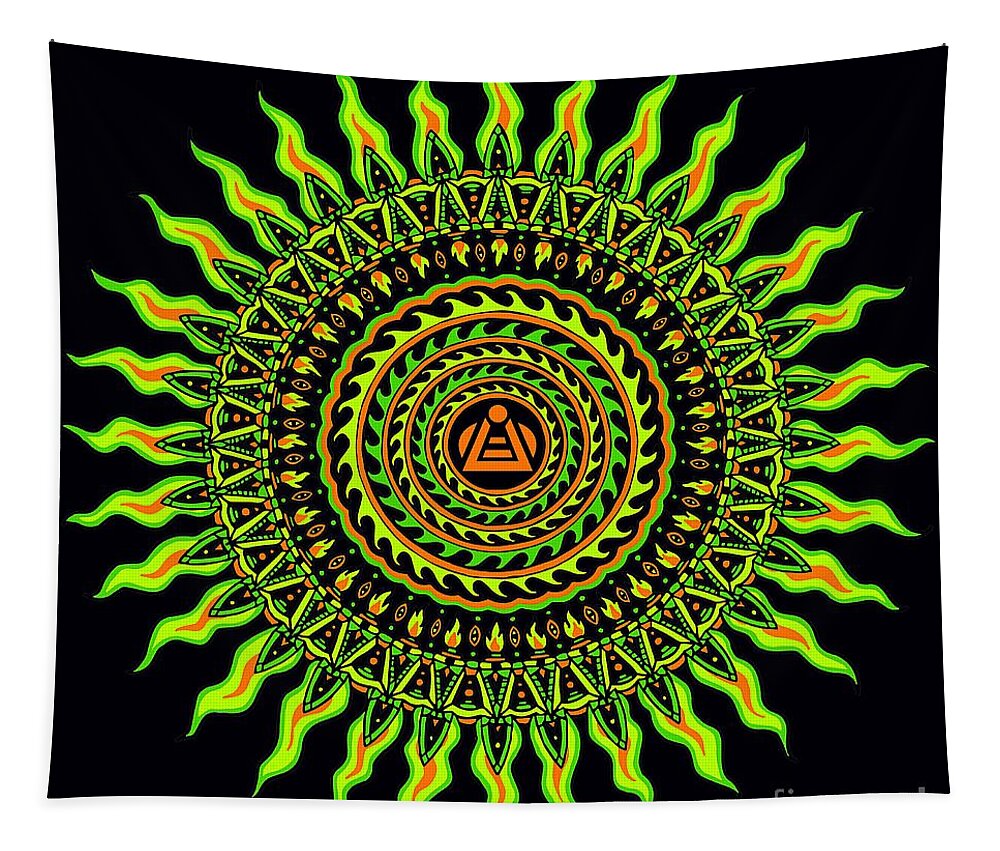 Solar Tapestry featuring the drawing TOUCH Samadhi Solstice 19 by Baruska A Michalcikova